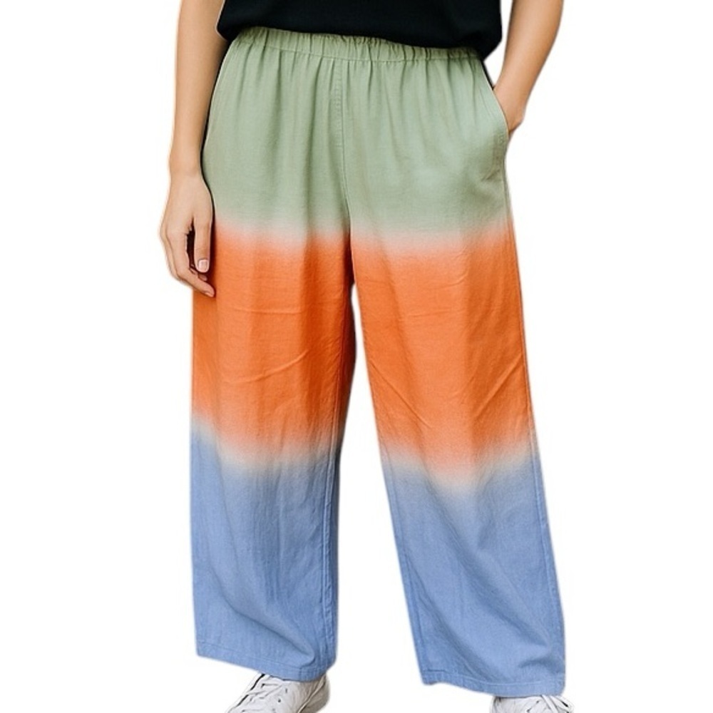 Love Culture 100% RAYON Wide Leg Pants Pull-On Loose Flowy Soft Pastels …